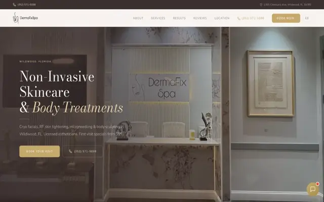 DermaFix Spa website by BrandWorksApp, Wildwood FL