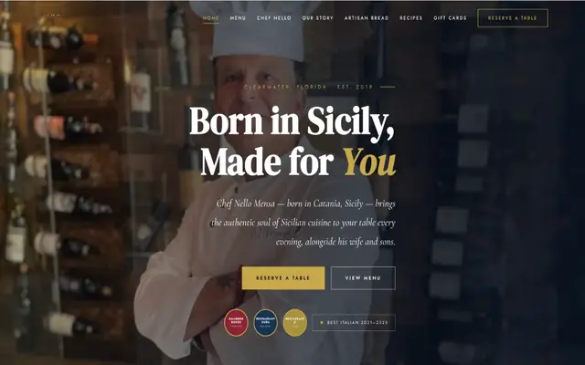 Fusion Sicily restaurant website by BrandWorksApp